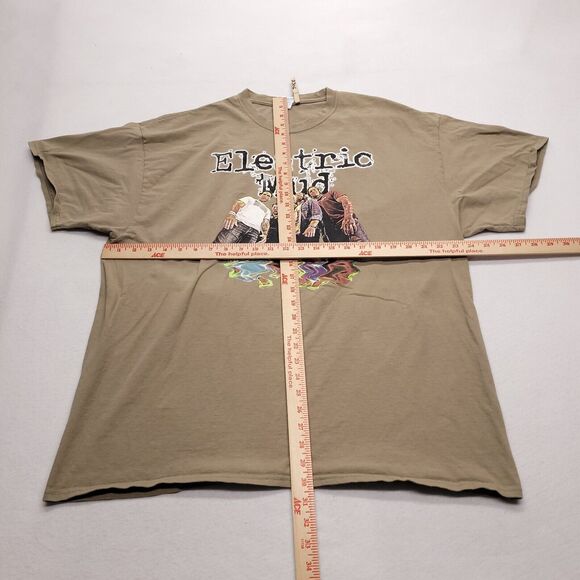Electric Mud Casual Short Sleeve Graphic T Shirt Mens Size 2XL Beige - Picture 7 of 10